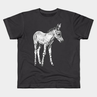 Somali wild ass foal illustration Kids T-Shirt